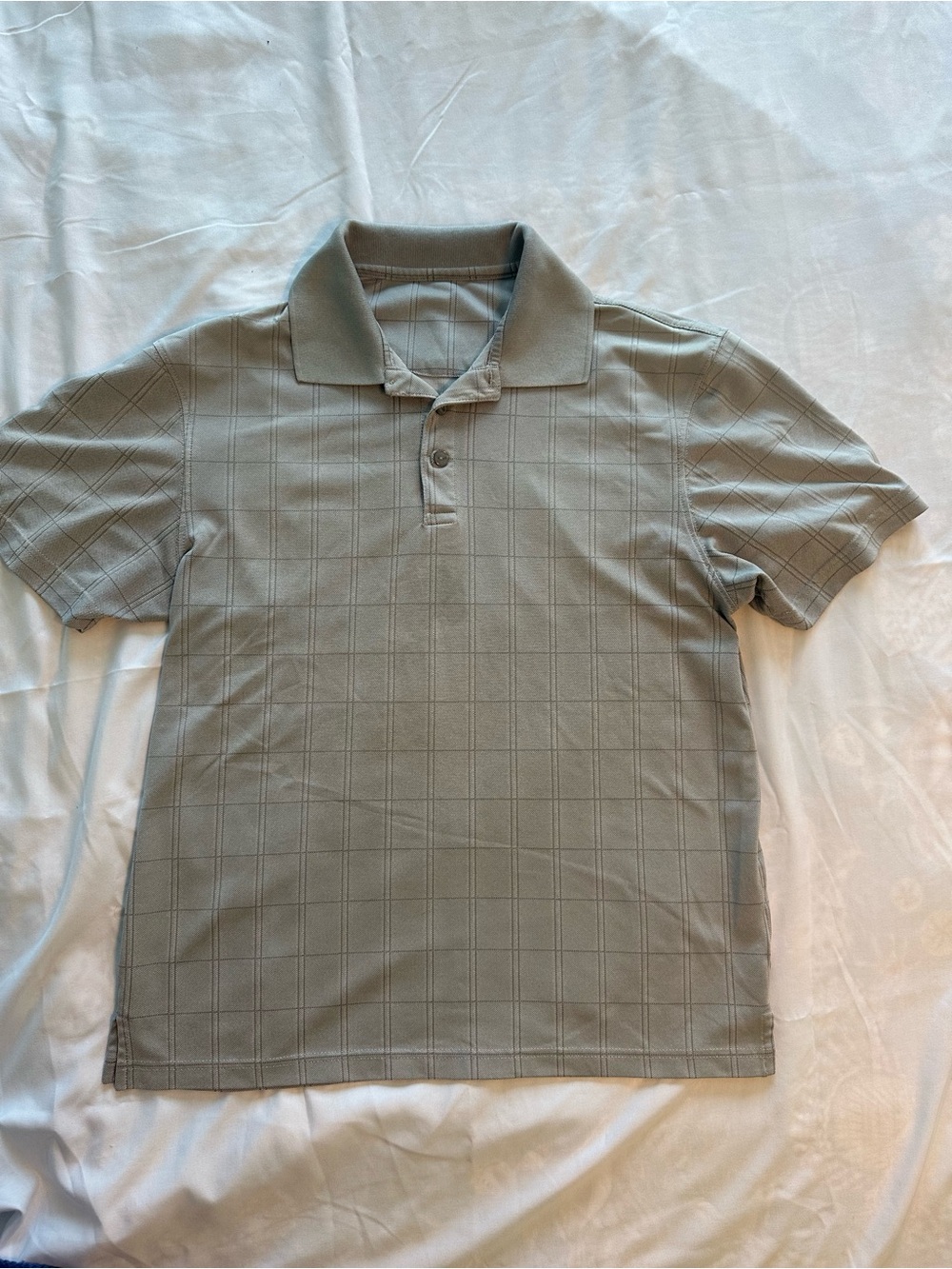 Haggar Light Gray checkered polo shirt